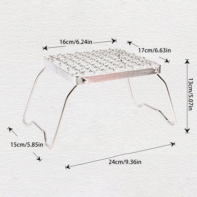 Outdoor Stainless Steel Camping Grill Portable Foldable Mini Grill Rack Burner Stove Stand For Picnic Cooking Camping Equipment
