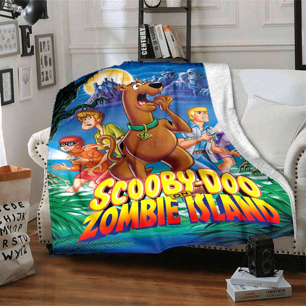 1Pc Scoobydoo Zombie Island Flannel Blanket, Soft And Comfortable, Casual Warm, Camping Travel, Christmas, Halloween Xmas Gift L1170