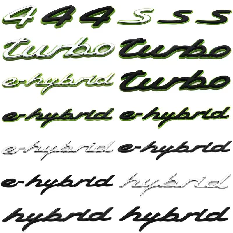 1pcs New 4 S Turbo E Hybrid ABS Car Fender Side Rear Trunk Emblem Badge Sticker Accessories