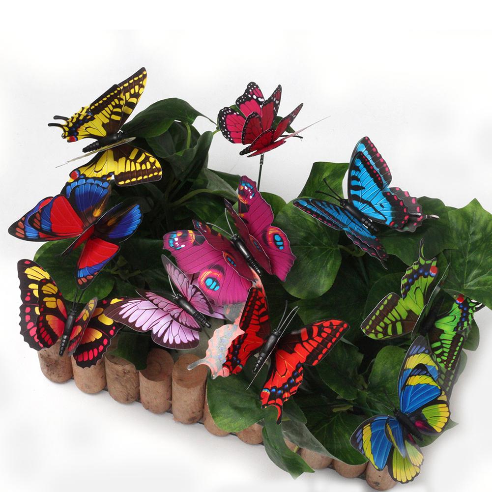 3D Butterfly Garden Stakes Set of 50 for Outdoor Decoration Plastic Rods for Various Garden and Event Applications