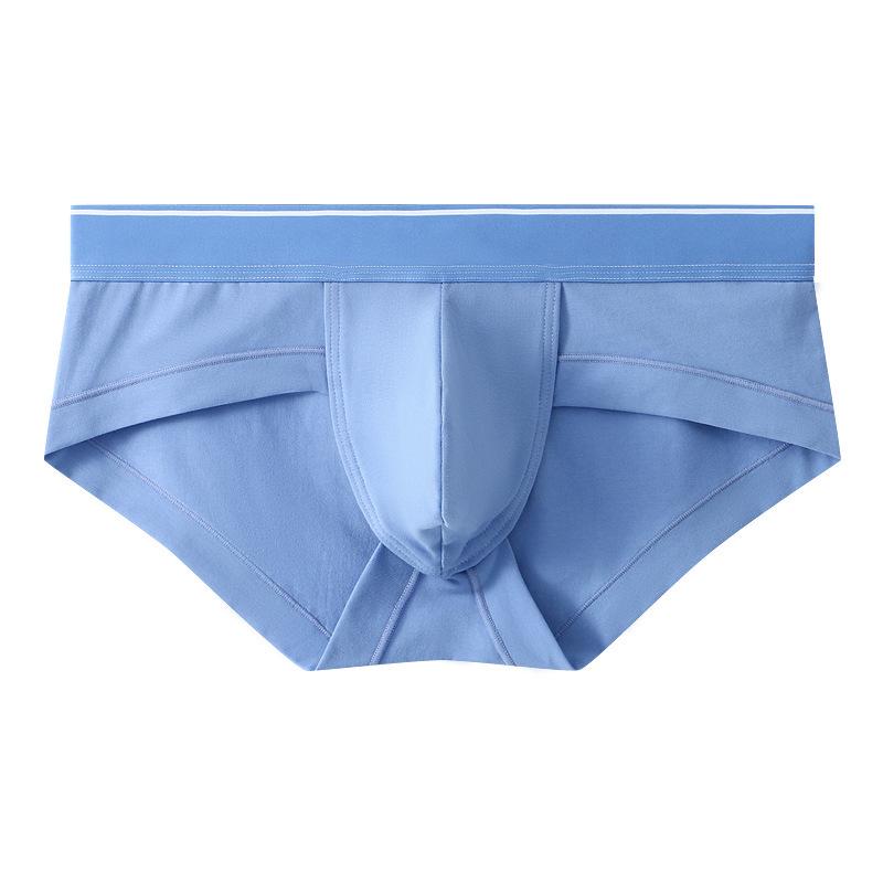 Männliche Frühjahrs- und Sommer-Sexy Reine Baumwolle U-Konvex Große Tasche Atmungsaktive Niedrige Taille Dreieck-Slips
