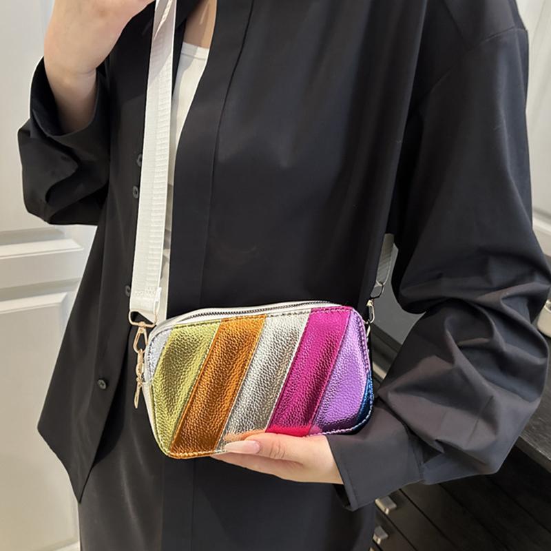 Patchwork Women Shoulder Crossbody Bags Fashion Square Design Small Purse and Handbag Shopping Tide Bag CLE