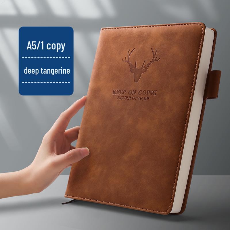 Soft Leather Business Notebook for Meetings & Notes - Thickened Cover