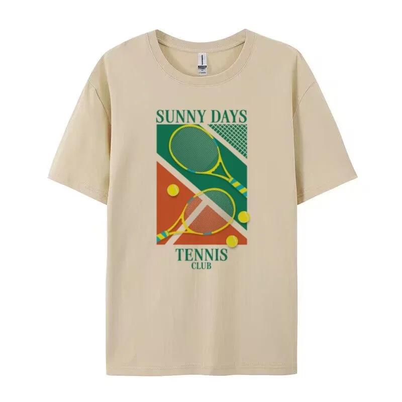 

Four U Summer Vintage Women s Tennis Club Graphic Tee Loose Short Sleeve Retro Aesthetic Sports T-Shirt Fashion Vacation Top XXXL білий