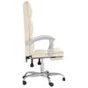 Office Chair with Reclining Function Cream Faux Leather