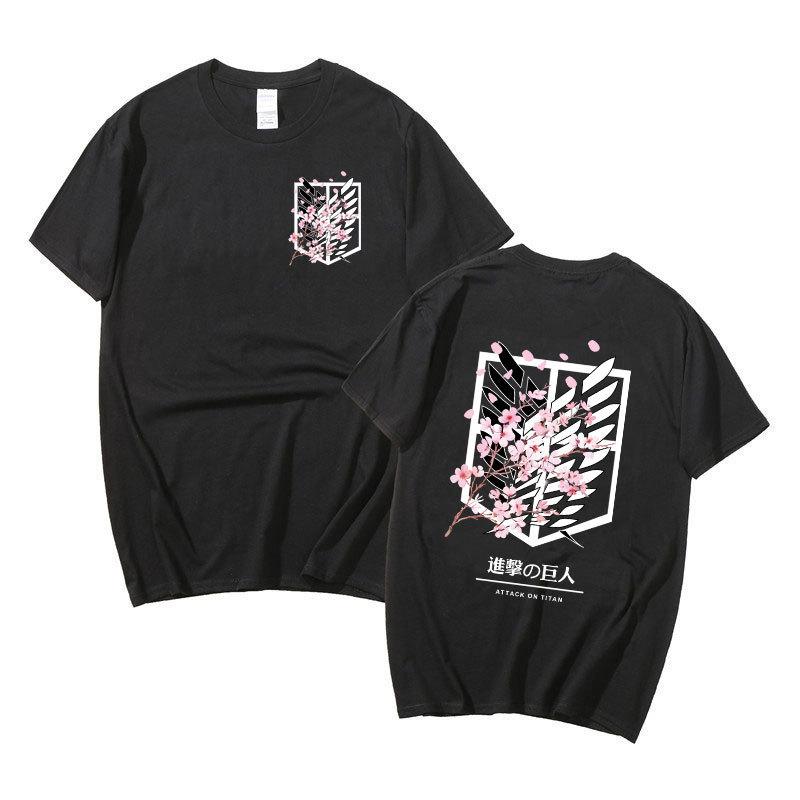 Japanese Anime T Shirt Scouting Legion Clothes Shingeki No Kyojin Tee Shirt Attack On Titan Giant Short-sleeve T-shir Unisex Women