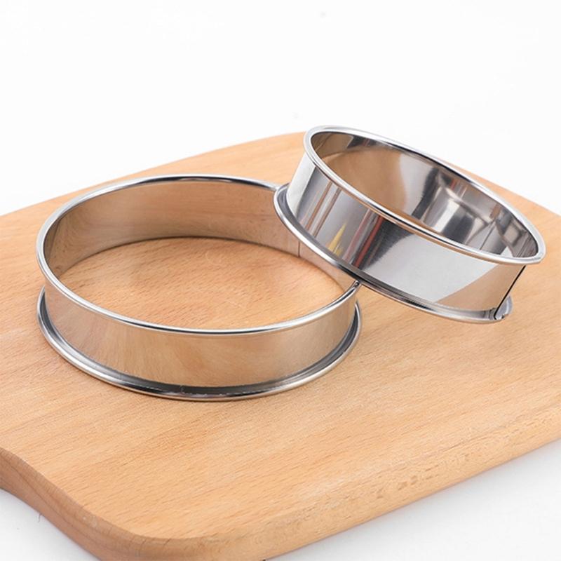 Home Baking Muffins and Tarts Rings Practical Stainless Steel Nonstick Baking Rings for Muffins Crumpet and Tarts