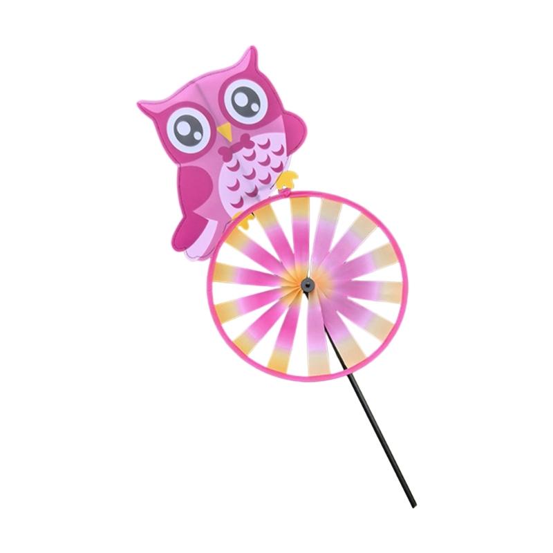 

Colorful Owl Animal Yard Interactive Spinner Toy For Kids Yard Nursery Ornament Decoration Weather Resistant Outdoor Use розовый