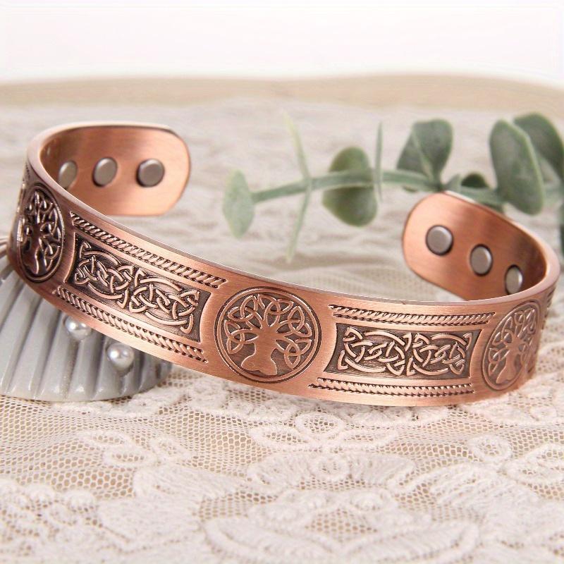 1pc Bohemian Style Bracelet with Intricate Patterns&Tree of Life Design Adjustable,Decorative Cuff,Durable Bracelet