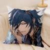 Kaeya Cute Genshin Impact Cushion Cover Silky Short Plush Invisible Zipper Dustproof Sofa Pillow Case For Home Decor