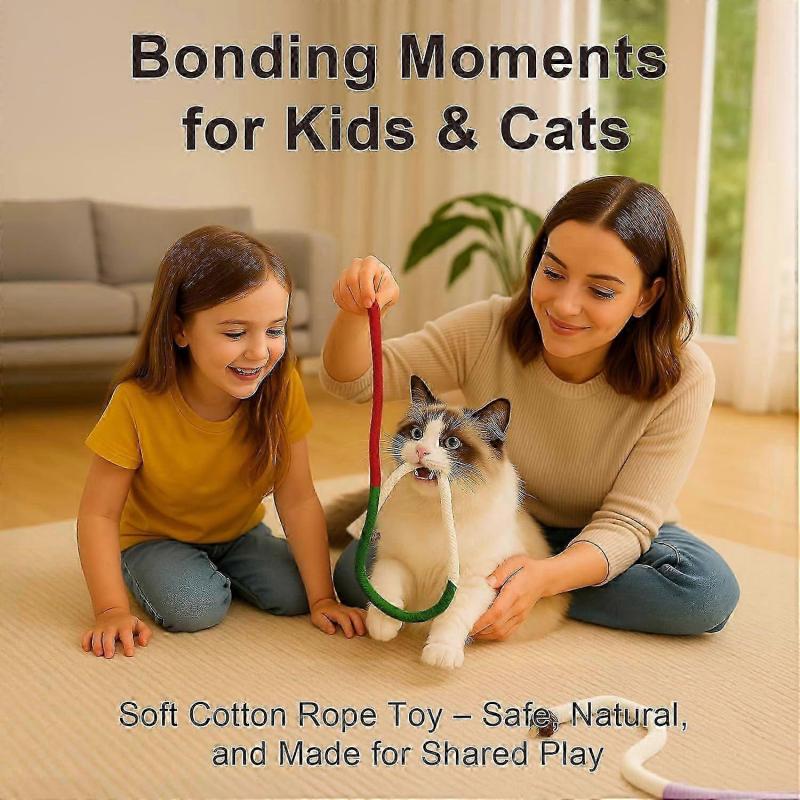 Cat Catnip Toy for Indoor Bored Cats, Cat Chew Toy for Teeth Cleaning, Bite-Resistant Plush Caterpillar Design, with 1pcs Chew Rope for Cats