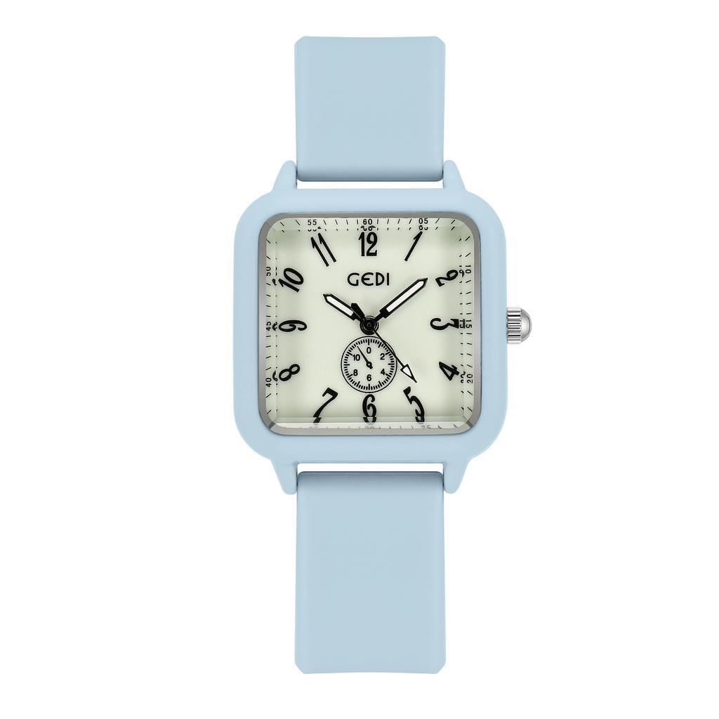 Candy Color Luminous Silicone Tape Student Creative Small Sugar Cube High Value Niche Waterproof Quartz Watch