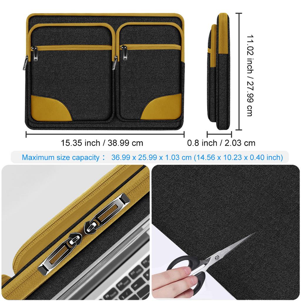 15-inch Multi-pocket Laptop Waterproof and Shockproof Protective Inner Sleeve