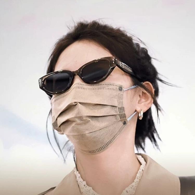 GM Nylon lens sunglasses with cat-eye square frame, popular online, unisex, UV protection UV400Big face looks slimmer in the sun