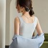 Wide Strap Camis Women Solid Color Round Neck Crop Tops Fashion Pure Cotton Tube Top Female Sleeveless Camisole