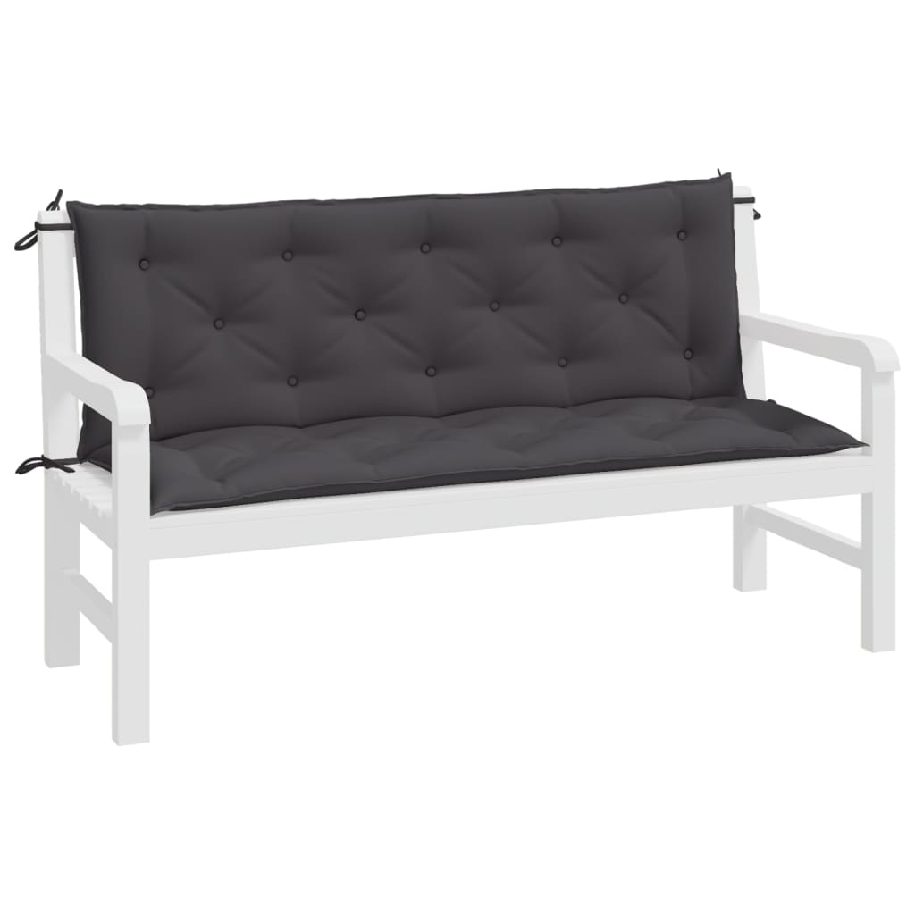 Garden Bench Cushions 2 pcs Anthracite 150 x 50 x 7 cm Oxford Fabric