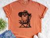 Vintage Pomeranian Strand T-Shirt, Lustiges Entspannendes Pom im Stuhl Tee, Retro Sommer Hund Geschenk, Westlicher Cowboy Niedlicher Hunde Mama Papa Tee