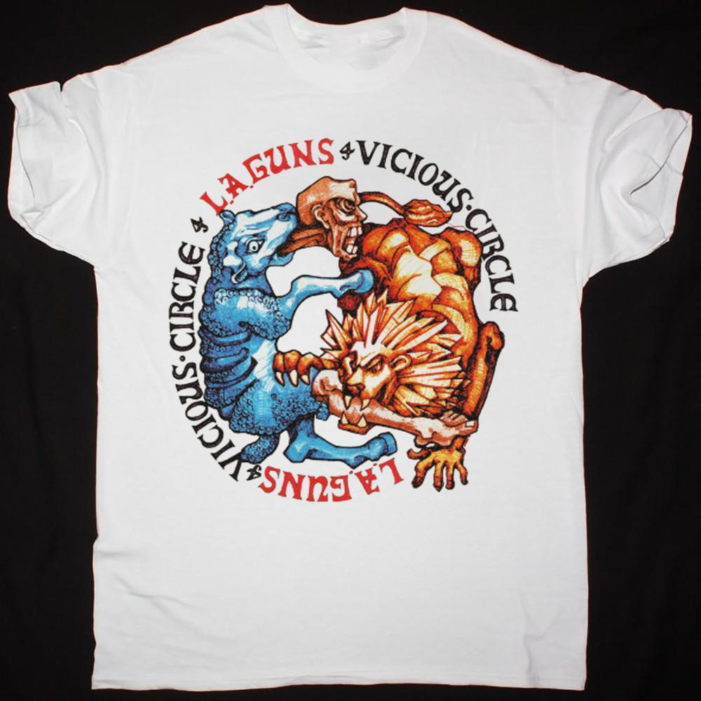 Rare L.A. Guns Vicious Circle White Men T- Shirt Size S to 5XL Gift Fans Unisex T-Shirt XL