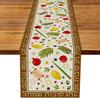 Happy Sukkot Linen Table Runner Holiday Party Decor Etrog Lulav Hebrew Jewish Harvest Kitchen Dining Table Runner Wedding Decor