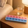 Weekly Pill Organizer Box Two Row Design with Secure Lids Large Capacity Portable Medication Storage Container for Home Travel Use 215 X 65 X 25mm