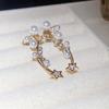 Zirconia Star Pearl Ear Clip - Luxurious, No-Piercing Earrings for Women