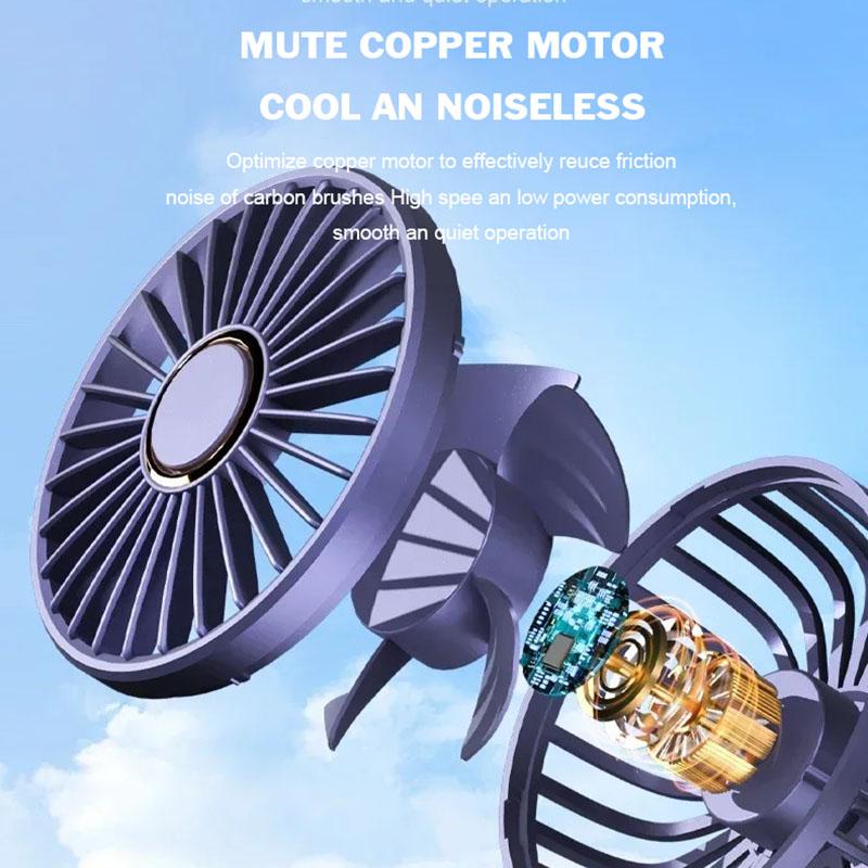 Handheld Mini Fan Foldable Portable Neck Hanging Fans 5 Speed USB Rechargeable Fan with Phone Stand and Display Screen 1800mAh