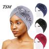 Winter Hat Women Good Stretch Wind-proof Tear-resistant Anti-shrink Brimless Warm Sequin Trim Flower All Match Turban Fashion Accessory Lady Beanie
