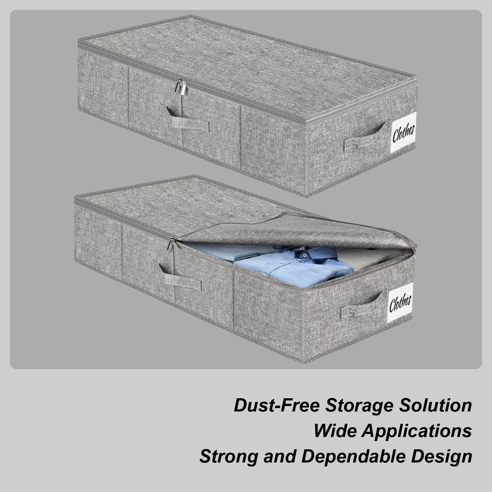 

2pcs Under Bed Storage Box 10cm High Ultra-thin Storage Box With Lid Dustproof Clothes Organizer For Clothes Toys Comforters CN