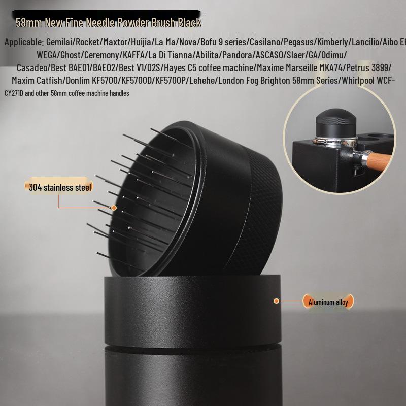 Rotating Needle Coffee Distributor: Evenly Breaks Up Grounds Clumps for Espresso Machine Portafilter Handle 51/58mm