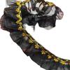 Nastro di Garza Pieghettata Oro e Nero Largo 5CM per Collare in Pizzo Fai-da-te e Accessori per Orlo di Gonna – Stile Etnico