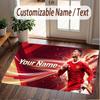 Custom Rug Cristiano Ronaldo Pattern Print Name Text Soft Non‑Slip Floor Carpet for Home Indoor Decoration