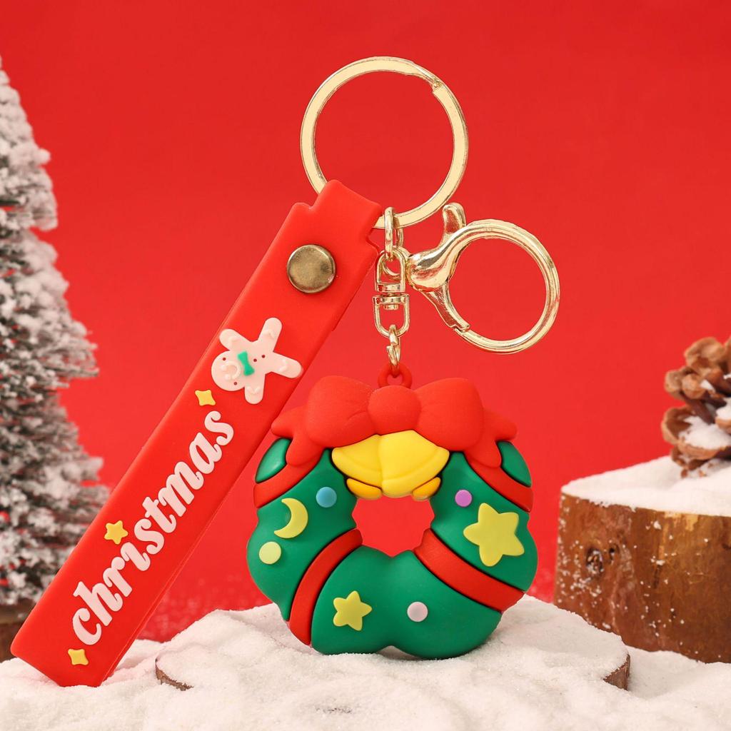 Niedlicher Cartoon Weihnachts Schneemann Gummi Schlüsselanhänger - Weicher Anhänger für Schlüssel oder Taschen
