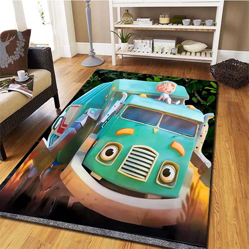 Trash Truck Carpet Rug for Living Room Bedroom Home Sofa Decoration,Kids Play Non-slip Floor Mat