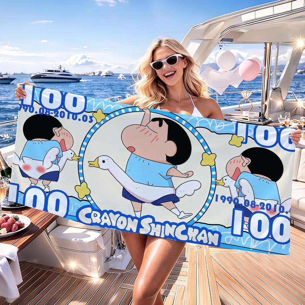Cute S-Shin-chan-S USD Towel Quick Dry Absorbent Beach Towel for Sports, Fitness, Swimming and Outdoor Activities