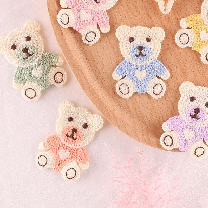 Embroidery Label Cute Bear Embroidery Sticker Diy Hand Account Accessories Accessories Patch Brooch Jewelry Hair Accessories Cloth Sticker