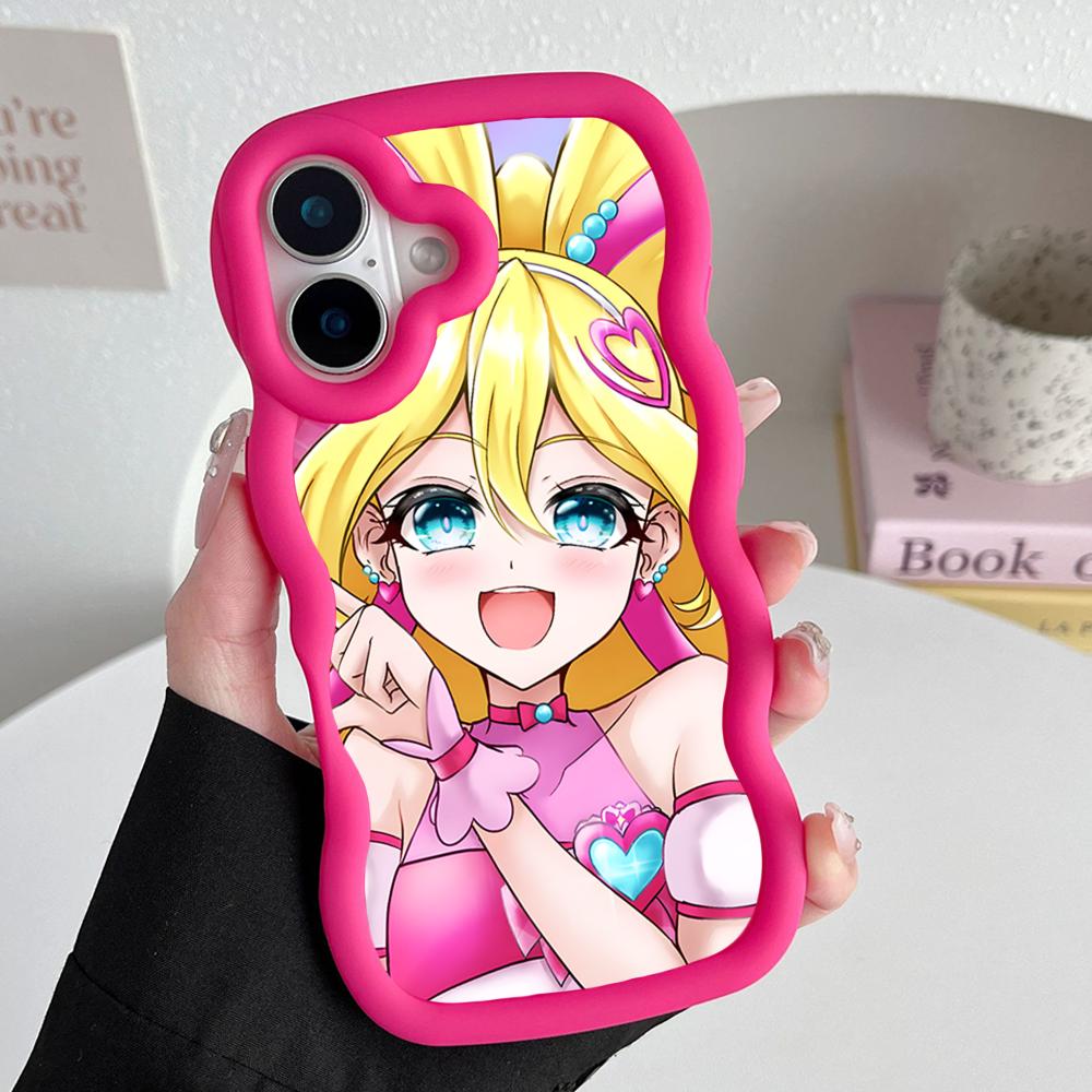 Sakura Uta Cure Idol Wavy Edge TPU Mobile Phone Case for iPhone 17 16 15 14 13 12 11 Air Pro Max Plus Colorful Cover