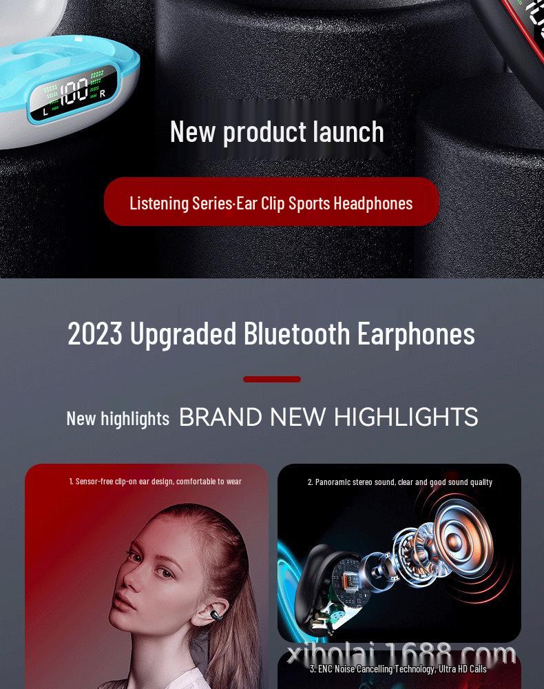 Q92 TWS Clip-on Bluetooth Earbuds: Sports Noise-Cancelling, Non-in-Ear, High Sound Quality