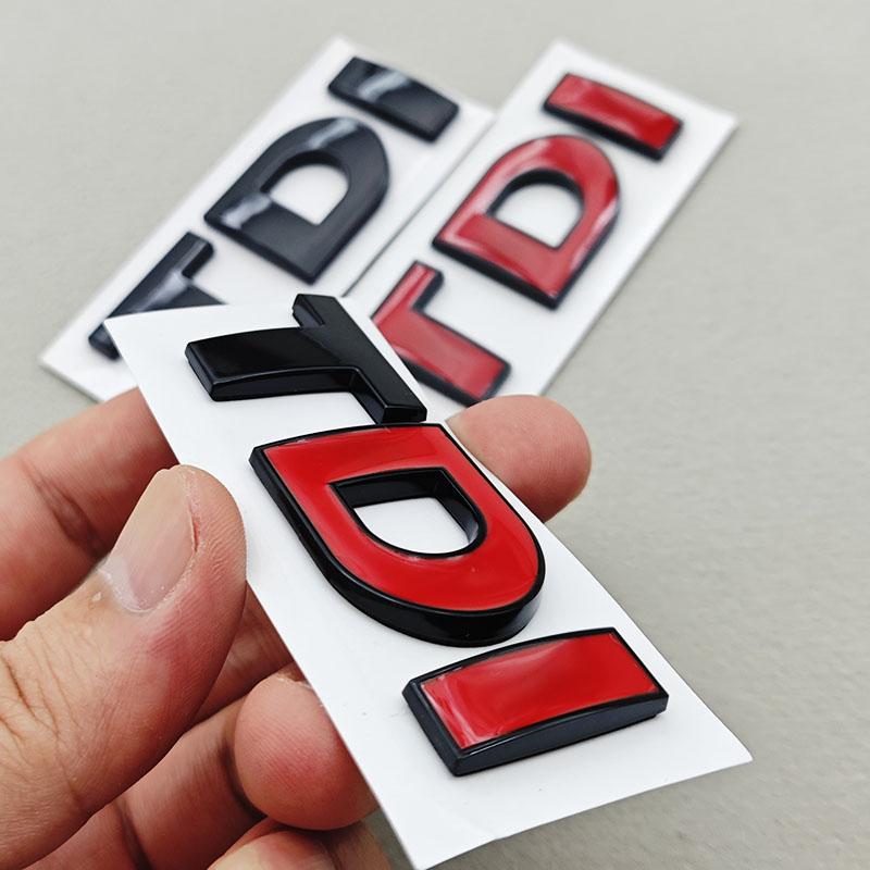 3D ABS Black Red Logo TDI Emblem Car Rear Trunk Badge for VW TDI Letters Sticker Accessories zd1