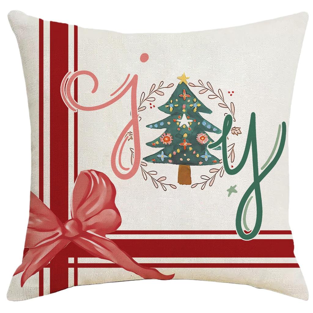 New Christmas Pillow Case Snowman Christmas Tree Linen Decoration Home Living Room Sofa Pillow