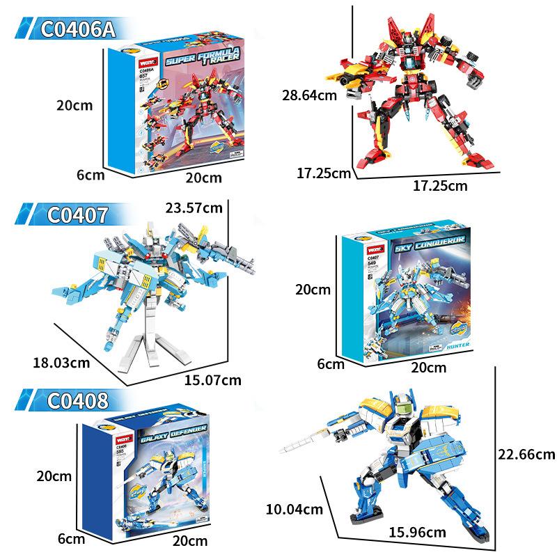 Compatible With Small Particles Building Block Deformation Warrior Mecha Model Children Boy Assembly Robot Gift