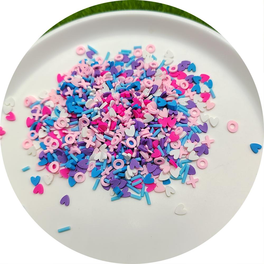 Valentine's Day Heart Polymer Clay Slices Soft Slime Clay Sprinkles for DIY Colorful Slime Decoration Crafts