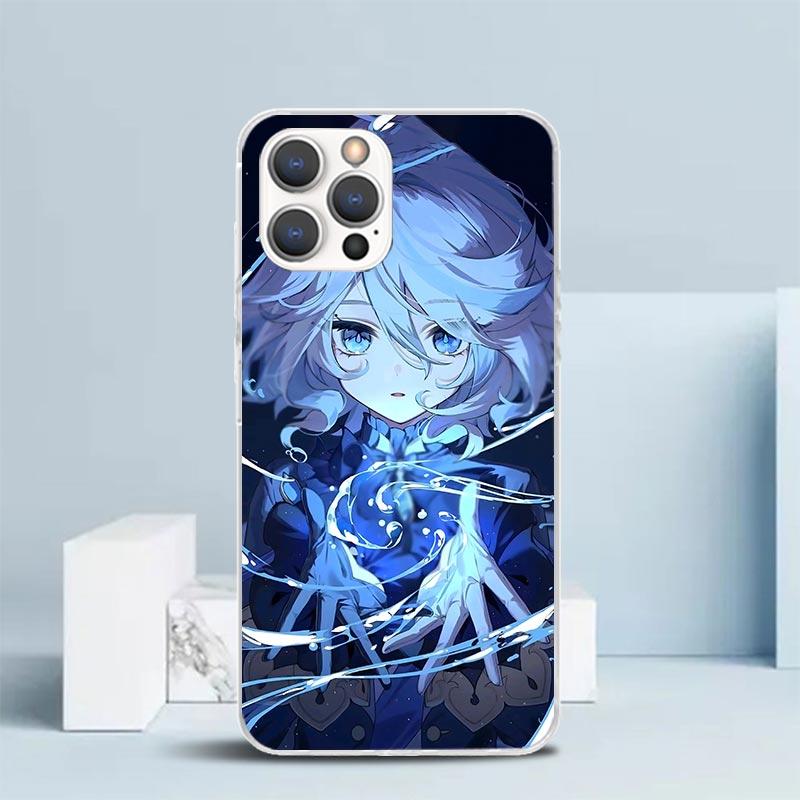 

Cute Furina Genshin Impact Soft Cover for iPhone 16 17 Air 15 14 Pro Max 16E Phone Case 13 Mini 12 11 7 SE 8 Print Pattern Fit C iPhone 13 Pro Max