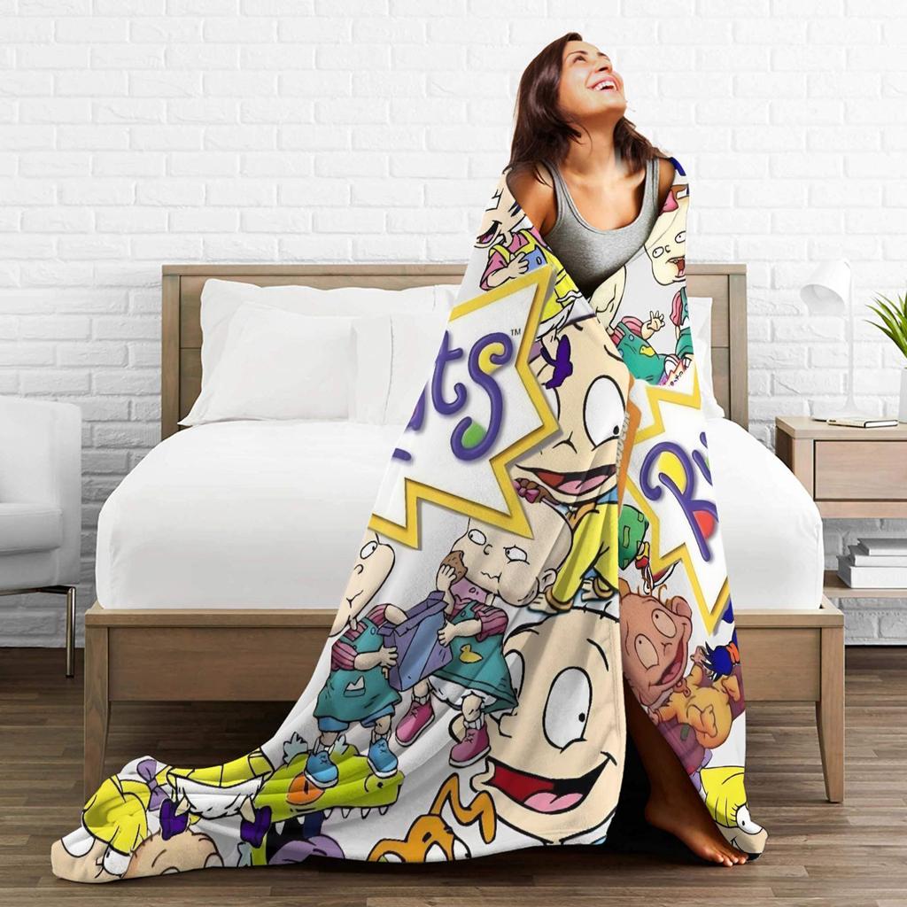 Soft Blanket Camping Rugrats Chuckie Finster  Throw Blanket  Flannel Bedspread For Bedroom Street Trend Sofa Bed Cover