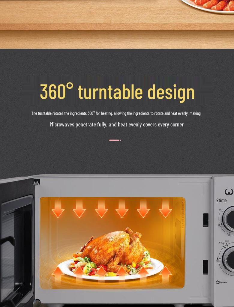 Power 20L 20MX68-L Multifunctional Mini Microwave Oven with Mechanical Knob