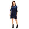 Yumi Womens/Ladies Crushed Velvet Roll Sleeve Tunic Dress