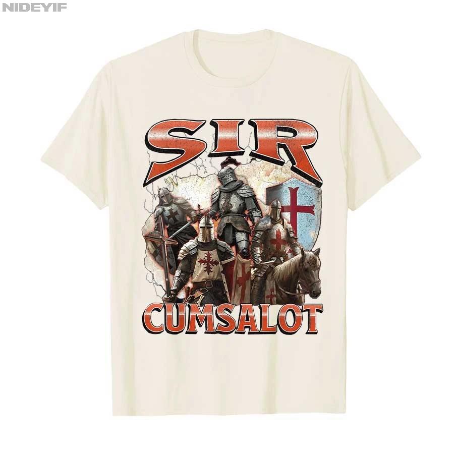 Sir Cumsalot Funny Offensive Knight Meme Bootleg Graphic Tshirt For Men Women 100 Cotton T Shirts Short Sleeve Tops P884