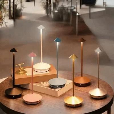 Cone Head Design LED Table Lamp 3 Color Lights Dimming Bedside Ambient Light Rechargeable Creative Atmosphere Lamp Bedroom Desk
