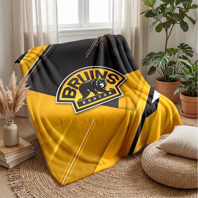 Coperta in Flanella e Pile Boston Bruins Coperta Calda e Accogliente per Divano, Letto, Viaggio Uso in Tutte le Stagioni