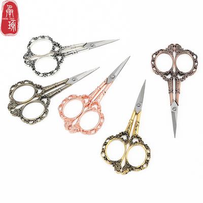 European-style Vintage Plum Scissors Household Stainless Steel Small Scissors Cross Stitch Embroidery Thread Cut Window Cut Diy Tailor Sewing Supplies