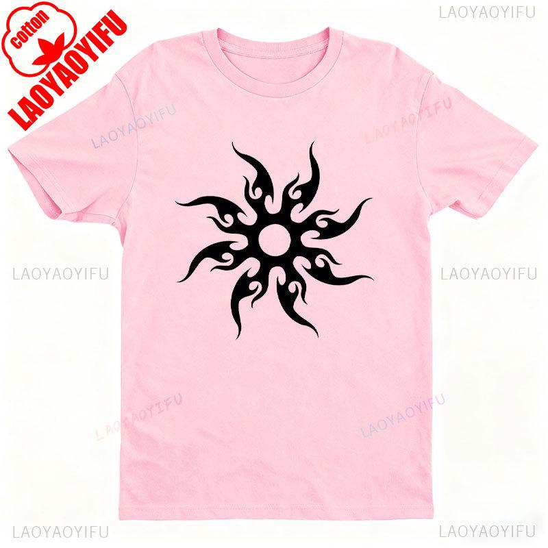 Two Time Unisex Unisexs Black Abstract Floral Geometric Print Tshirt Harajuku Graphic T Shirts Anime Clothes Cotton Y2k Clothes